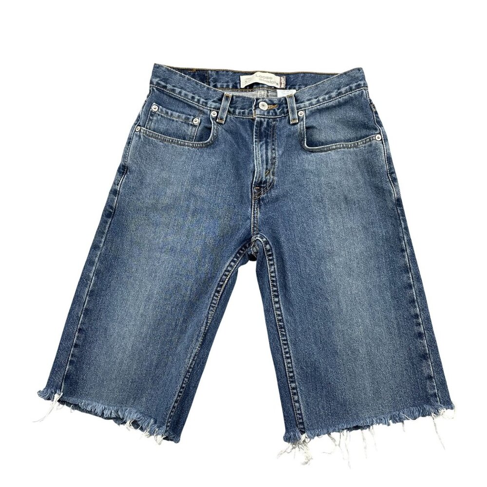 Y2K Levi's 569 Jean Cut Off Shorts Mens 30 Blue Loose Straight Denim
